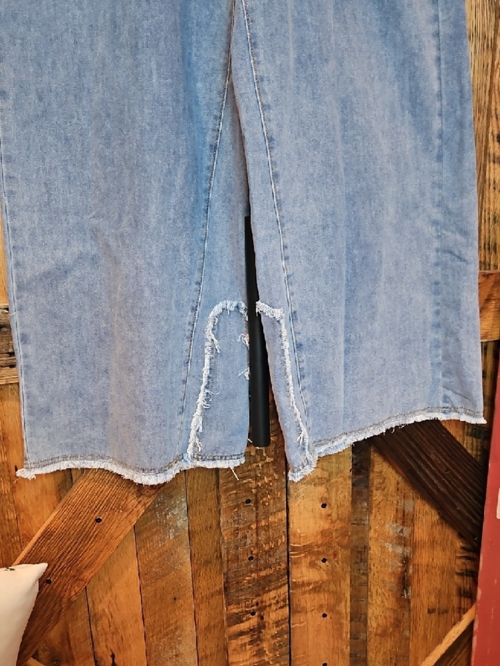 334 POL Two-Tone Denim Jeans with Pink Floral Waistband - Picture 6 of 13